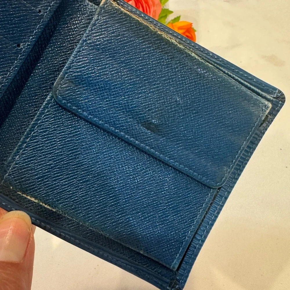 Authentic Louis Vuitton Blue Epi Wallet